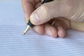 Closeup of a pencil on a writing pad Royalty Free Stock Photo