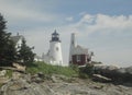 Closeup snapshot of Permaquid Point Lighthouse, Maine