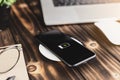 Closeup phone charging on wireless charger device Royalty Free Stock Photo