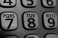 Closeup of phone number and letter buttons on cordless device, m Royalty Free Stock Photo