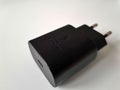 Closeup photo of a black Samsung adapter