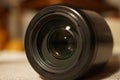 Photo camera lens closeup. Royalty Free Stock Photo