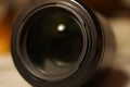 Photo camera lens closeup. Royalty Free Stock Photo