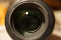 Photo camera lens closeup. Royalty Free Stock Photo