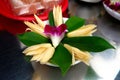 Flowers Offering Tray at Chinese Temple