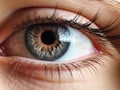 closeup photo of female eye