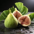 closeup photo of figs on an isolated white background