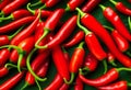 Closeup photo of fresh red chilies