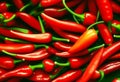 Closeup photo of fresh red chilies