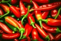 Closeup photo of fresh red chilies