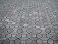 Grey Concrete Paving Blocks in the City Park Royalty Free Stock Photo