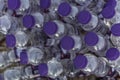 Closeup photo of a group of plastic mineral water bottles Royalty Free Stock Photo
