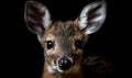 closeup photo of musk deer on black background. Generative AI