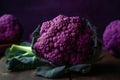 Closeup photo of purple cauliflower. Generate ai