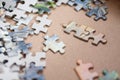 Closeup photo of the puzzle pieces Royalty Free Stock Photo