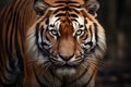 closeup photo-realistic image of a Bengal tiger. AI Generated