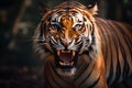 closeup photo-realistic image of a Bengal tiger. AI Generated