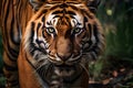 closeup photo-realistic image of a Bengal tiger. AI Generated