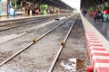 Closeup of photo, rusty rails