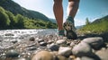 closeup photo similar of feet walking