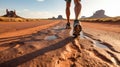 closeup photo similar of feet walking