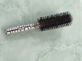 Closeup photo of used hair comb