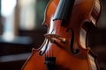 Closeup photo of violin musical instrument. Generate ai