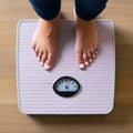 woman on weighing machine