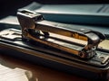 Stapler and documents ready to be stapled Royalty Free Stock Photo