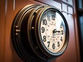 Wall clock showing PM end of work Royalty Free Stock Photo