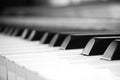 Closeup piano key. Abstract and art background. Classical music. Royalty Free Stock Photo