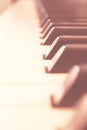 Closeup piano keyboard.