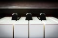 Closeup piano keyboard