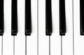 Closeup of piano keyboard instrument