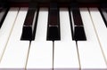 Closeup piano keyboard