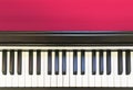 Closeup On Piano Keyboards Background.