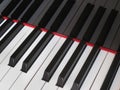 Closeup of piano keys, close frontal view Royalty Free Stock Photo