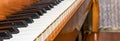 Closeup piano keys. Closeup shot of a vintage piano keys Royalty Free Stock Photo