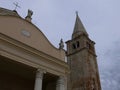 A closeup pic of madonna dell angelo church facade and the lighthouse bell tower Royalty Free Stock Photo