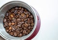 Closeup picture of coffee bean grinder and coffee bean Royalty Free Stock Photo