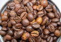 Closeup picture of coffee bean grinder and coffee bean Royalty Free Stock Photo