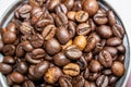 Closeup picture of coffee bean grinder and coffee bean Royalty Free Stock Photo