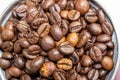 Closeup picture of coffee bean grinder and coffee bean Royalty Free Stock Photo