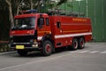 A closeup picture of a Fire engine parked by the side of the road Royalty Free Stock Photo