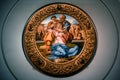 Holy Family called `Tondo Doni` by Michelangelo Buonarroti at Uffizi Gallery