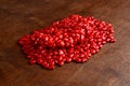 Closeup pile of cinnamon hearts candies