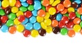 Closeup of pile colorful chocolate candies