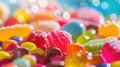 Closeup of the pile of colorful sweet bonbons. Sweet bright background with assorted colorful candies