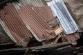 Closeup Of Pile Of Corrugated Iron Sheets Royalty Free Stock Photo