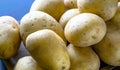 Closeup pile of golden potatoes